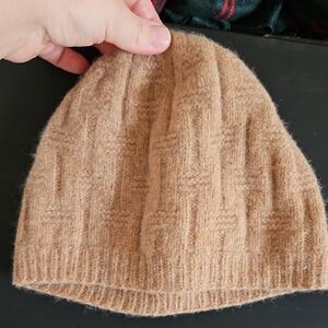 Cozy Tan Kids Hat, Cashmere Yarn